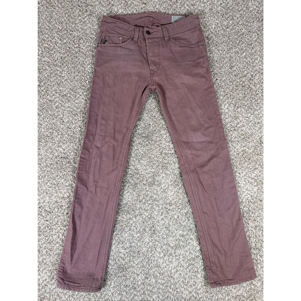 Diesel Jeans‎ Mens 29x32 Purple Mauve Darron Cotton Slim Tapered Button Fly